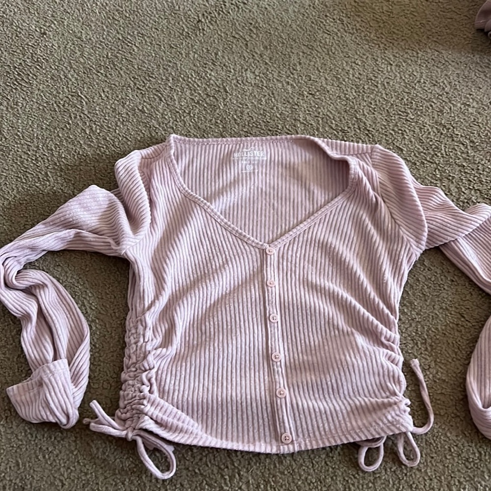 Pink, long sleeve shirt, Size small, Brand: Hollister